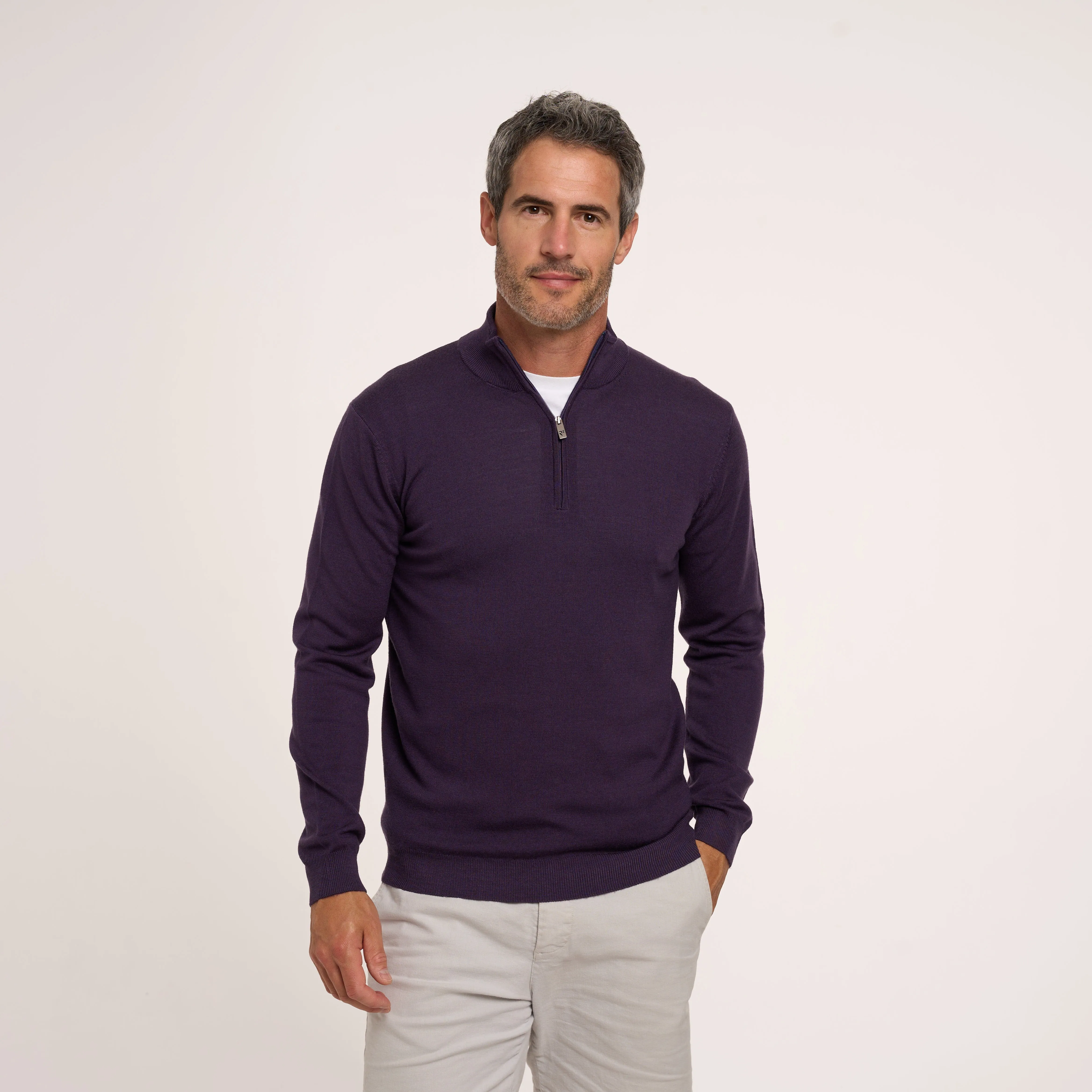 100% Merino wool zip cardigan