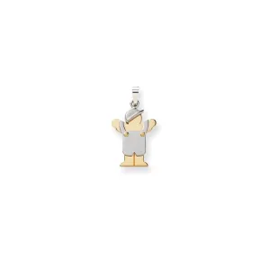 14 Two-tone Polished Small Boy With Hat Love Charm