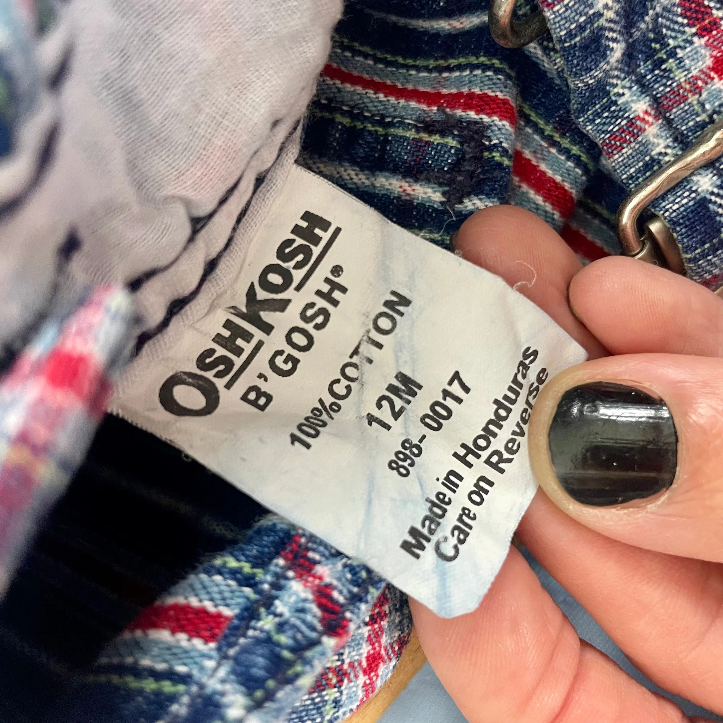 1990s/00s Osh Kosh B’gosh plaid vestback kids overalls