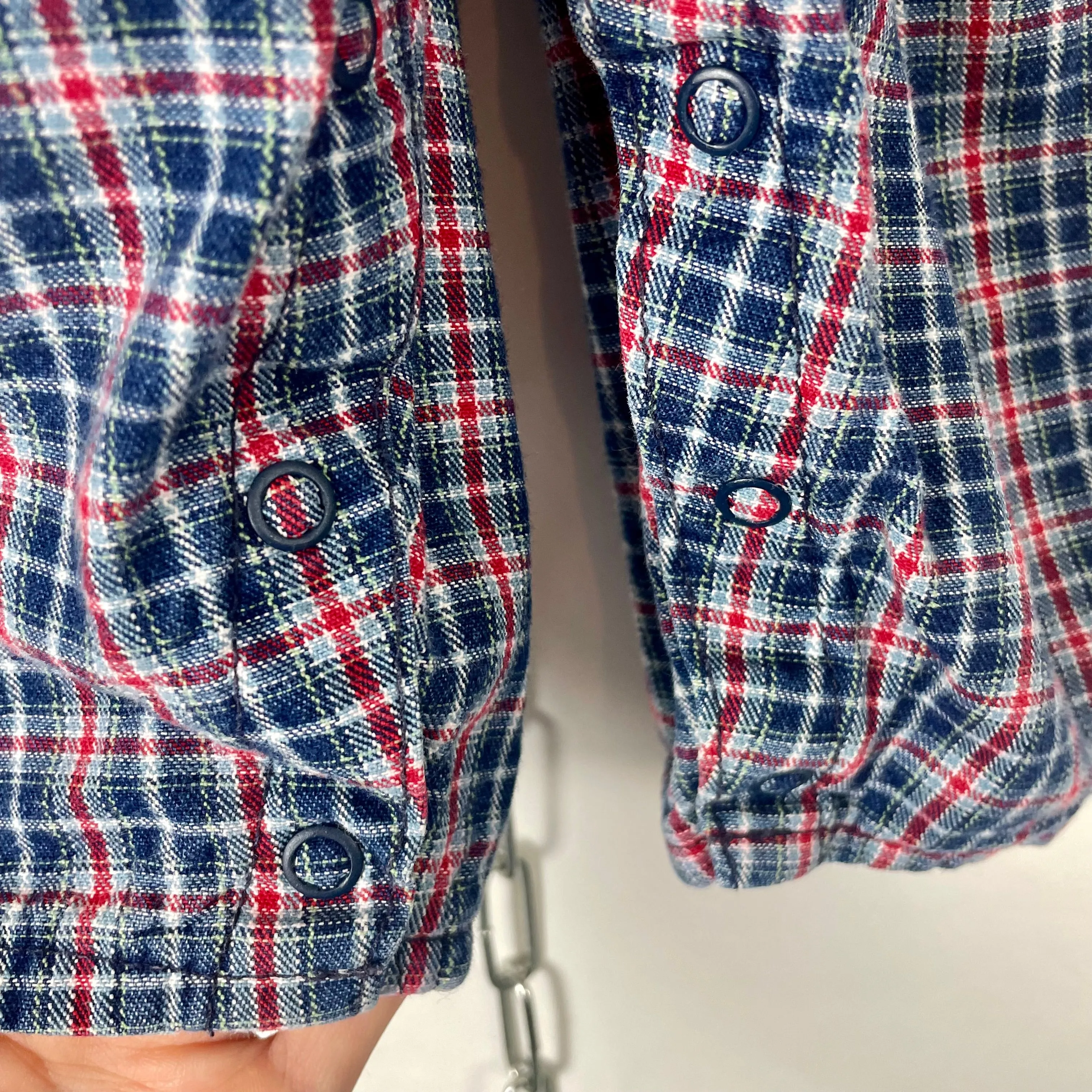 1990s/00s Osh Kosh B’gosh plaid vestback kids overalls