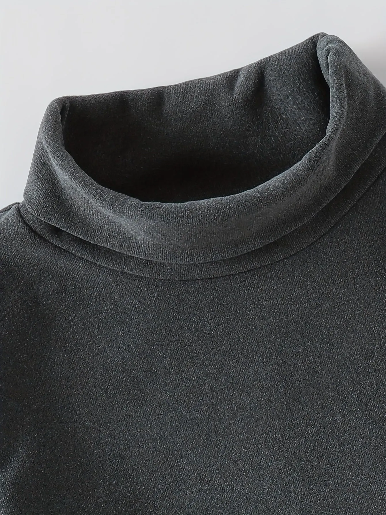 3 Pcs Boys' Fleece-Lined Turtleneck Sweaters - Soft, Warm Knit Pullovers for Fall/Winter