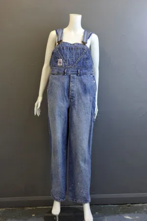 80s Jinglers Dungarees, Stonewash Denim Workwear Bib Overalls, 35 waist
