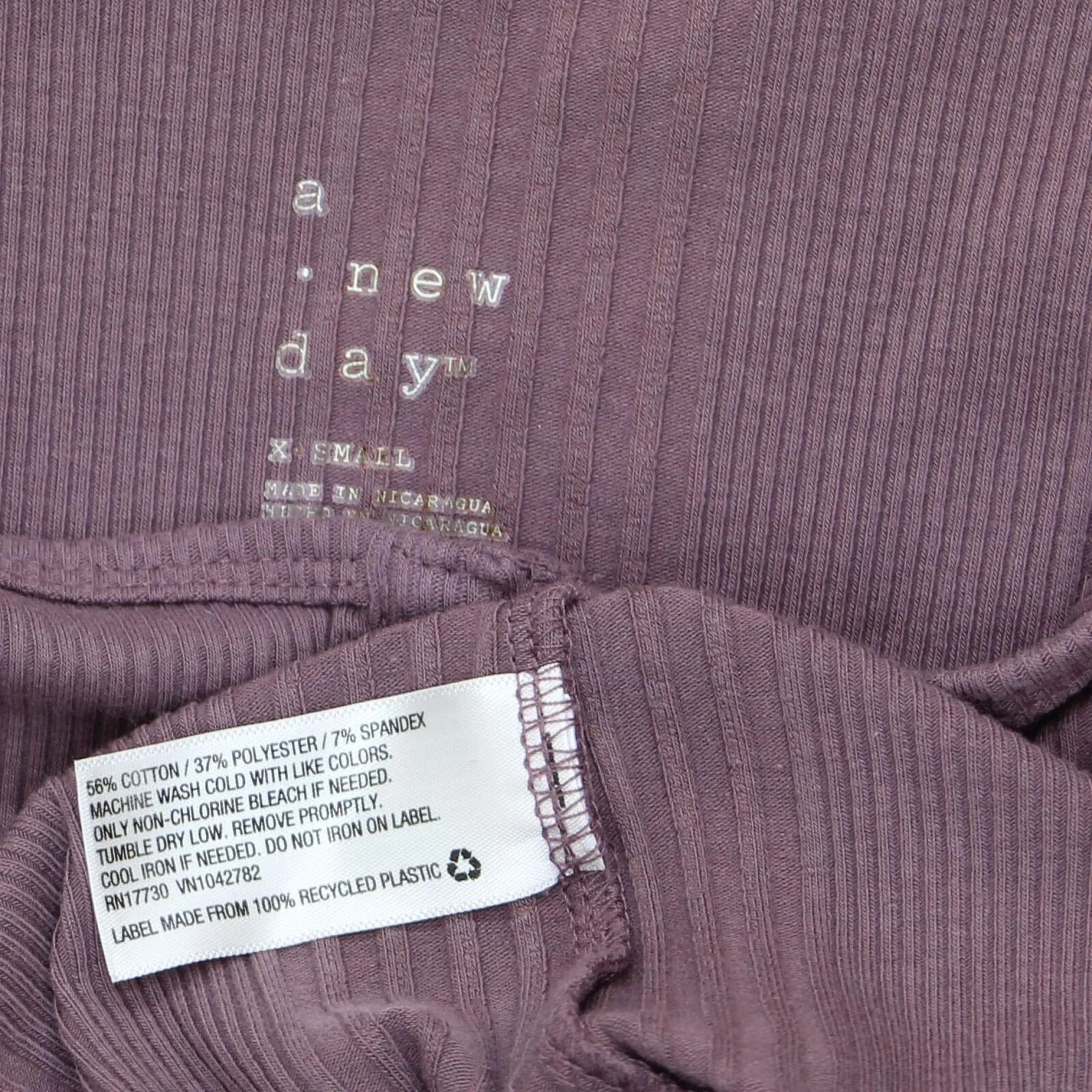 A New Day Women's Button Placket Rib Knit Tank Top Purple XS