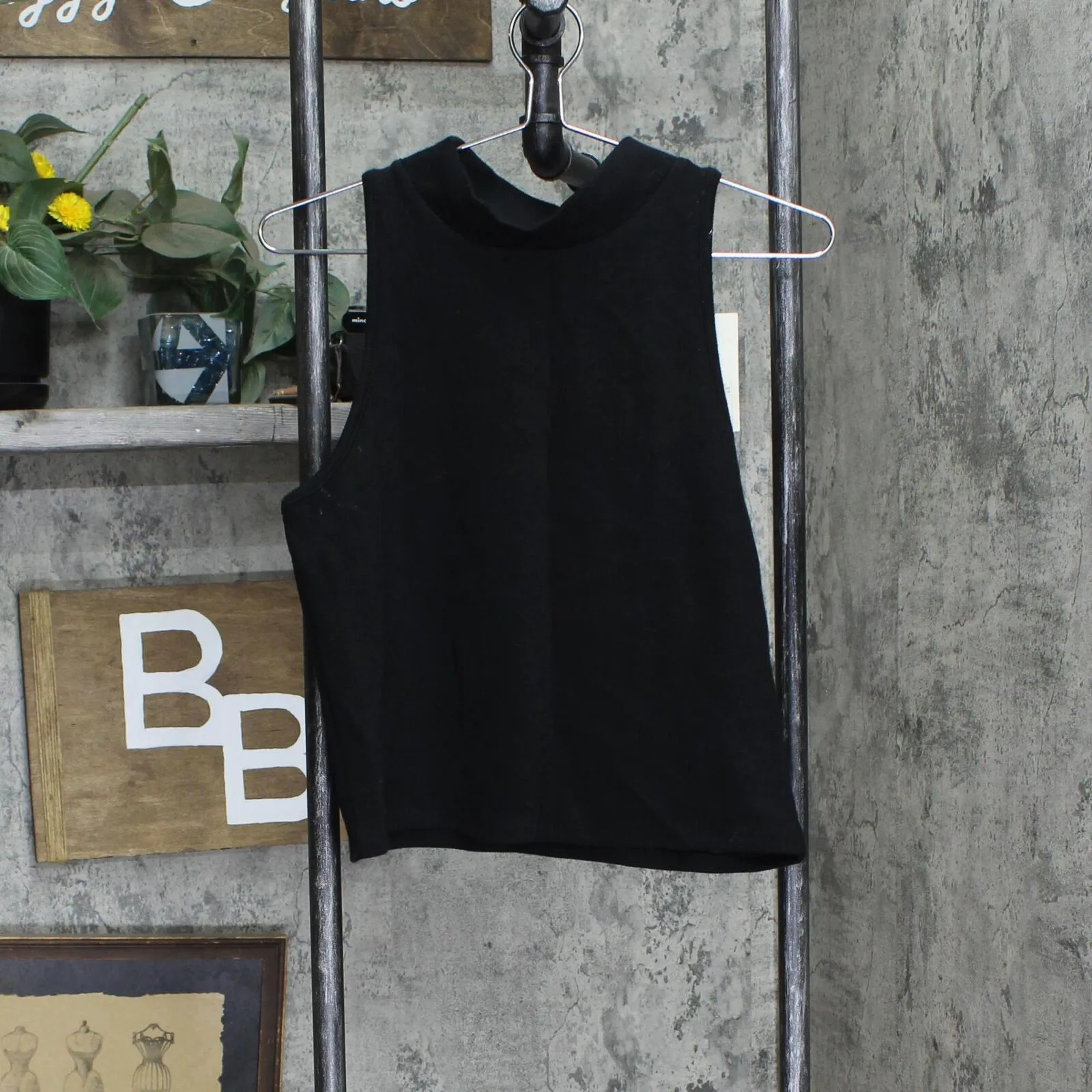 A New Day Women's Slim Fit Mock Neck Tank Top 85333633 Black XL