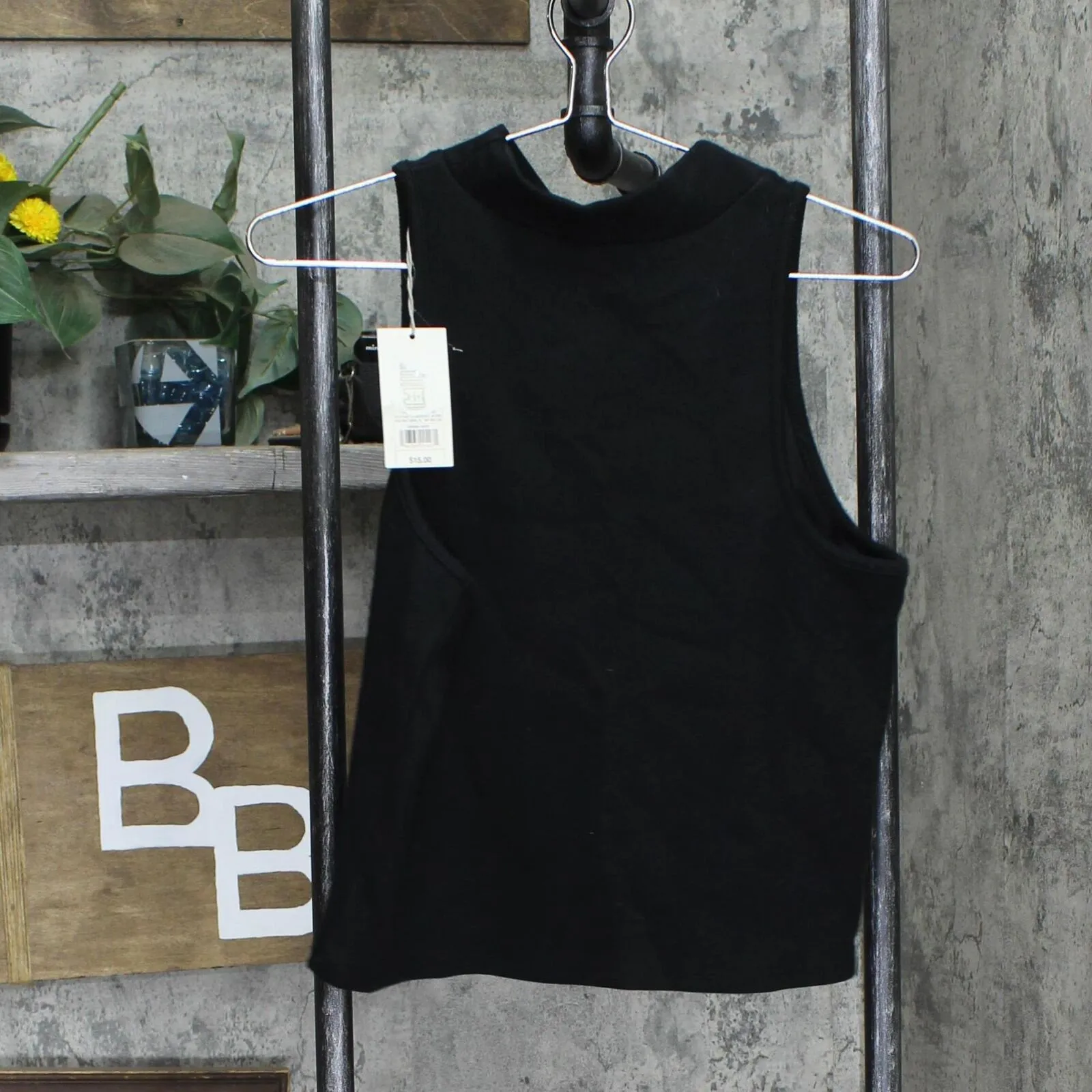 A New Day Women's Slim Fit Mock Neck Tank Top 85333633 Black XL
