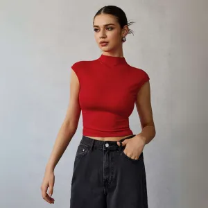 Adira™ | Mock Neck Fitted Top