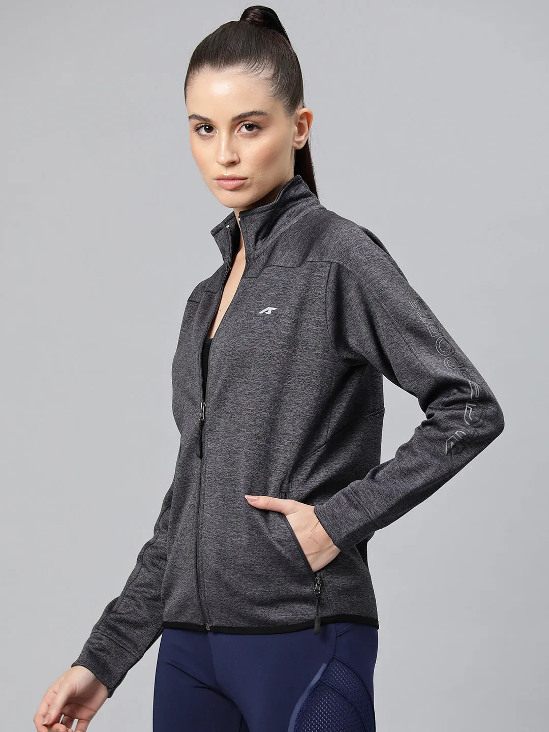 Alcis Women Typography Training or Gym Sporty Jacket