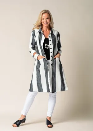 Anthea Cotton Jacket in Granite Stripe