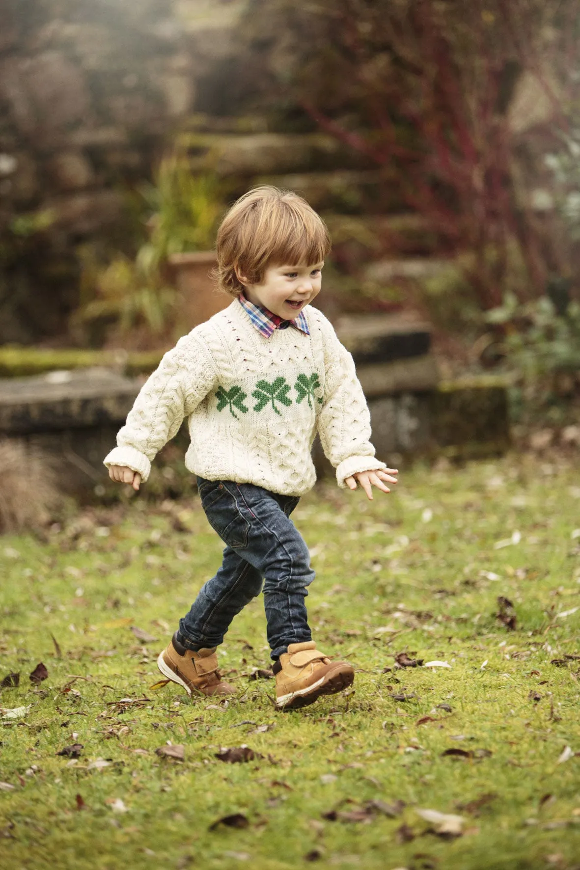 Aran Jumper Childs with Shamrock Design