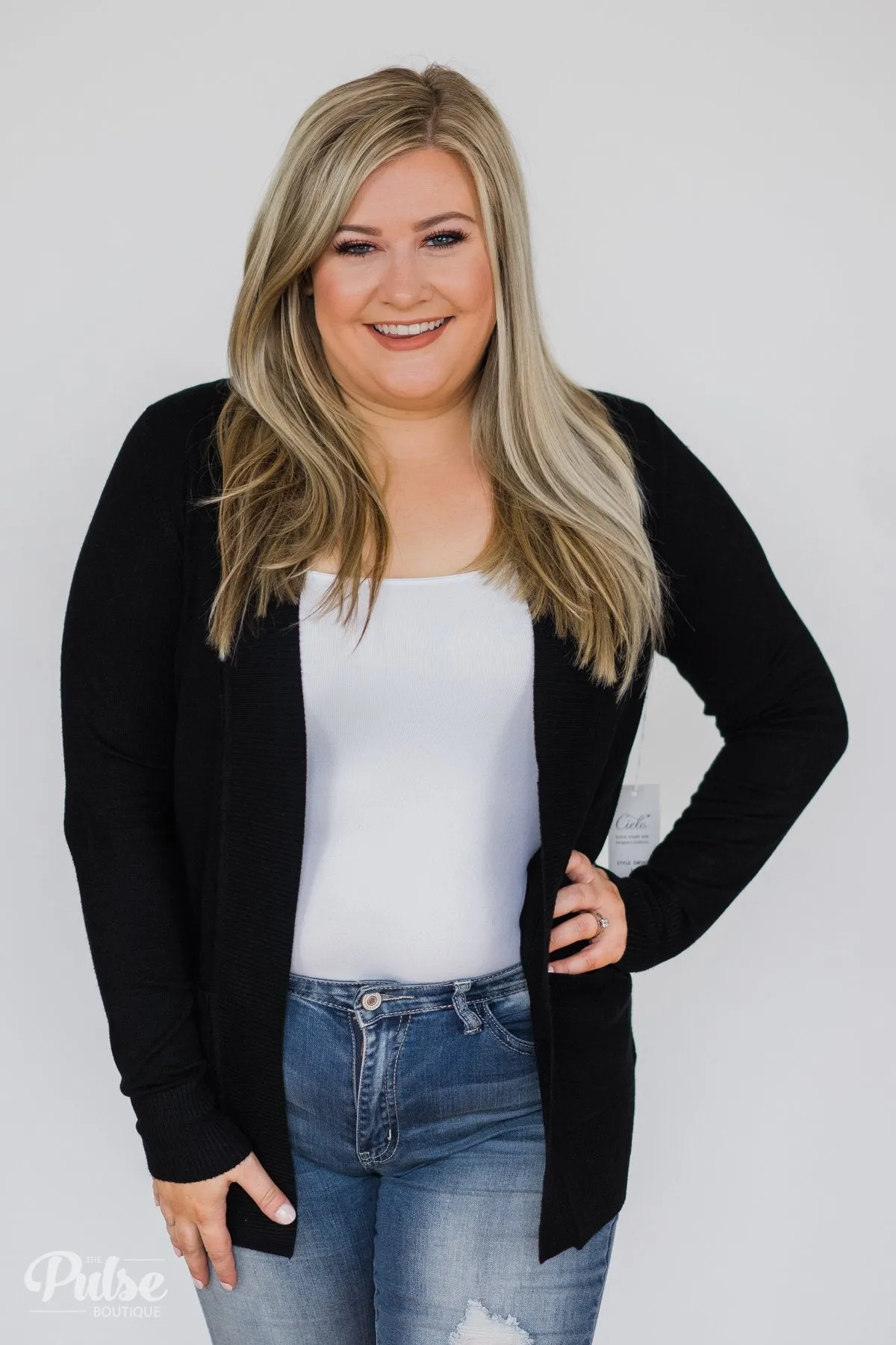 As Easy As Can Be Cardigan- Black