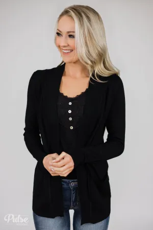 As Easy As Can Be Cardigan- Black