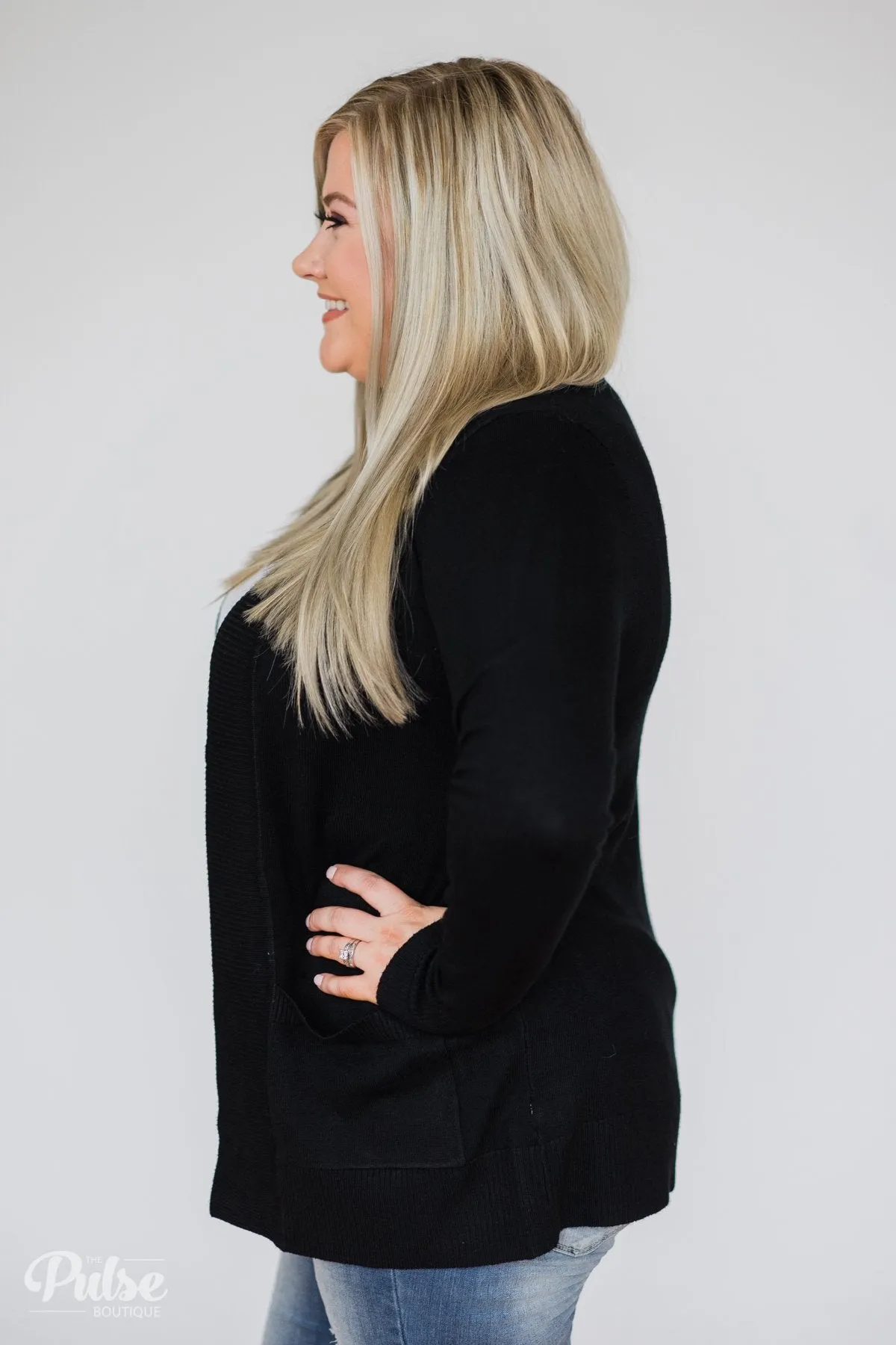 As Easy As Can Be Cardigan- Black