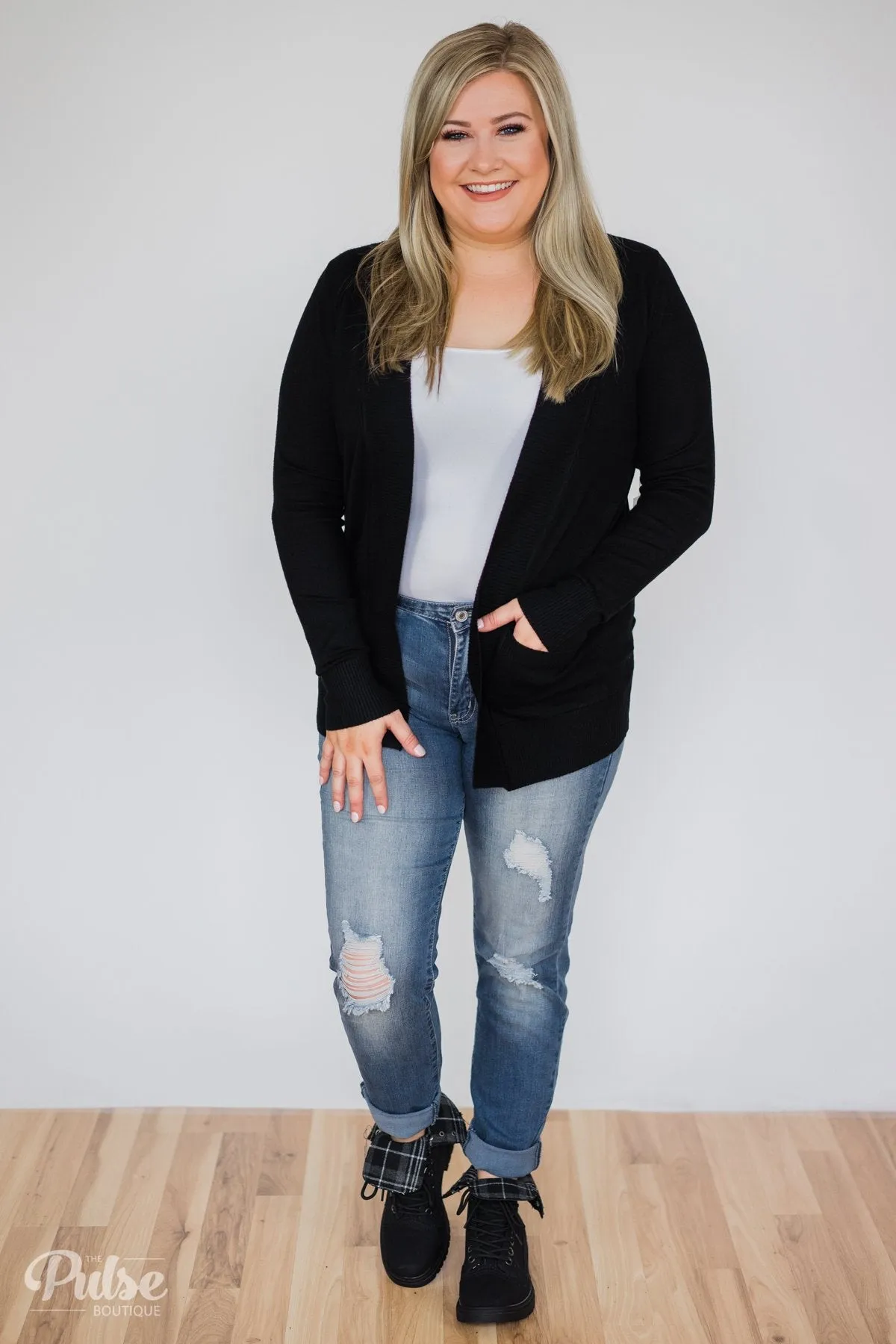 As Easy As Can Be Cardigan- Black