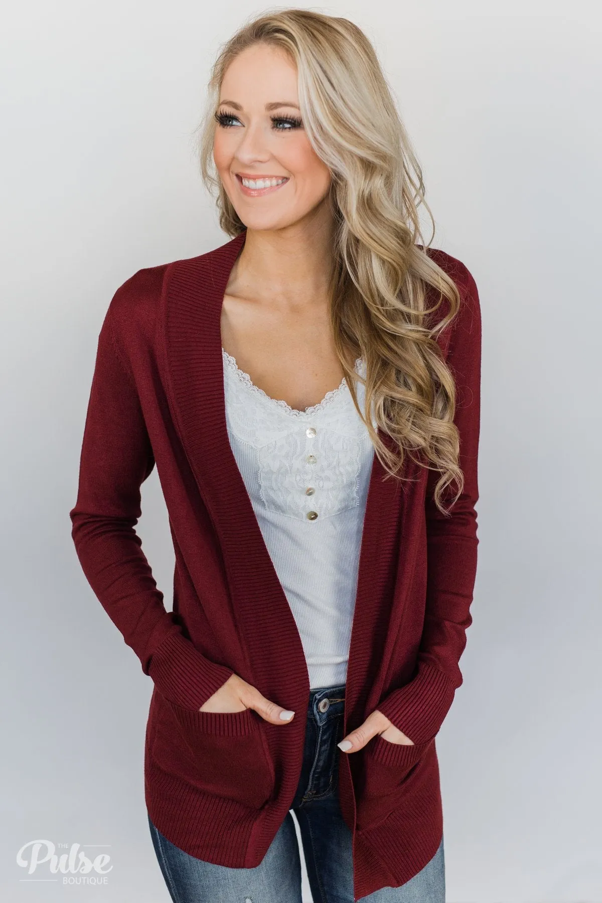 As Easy As Can Be Cardigan- Wine