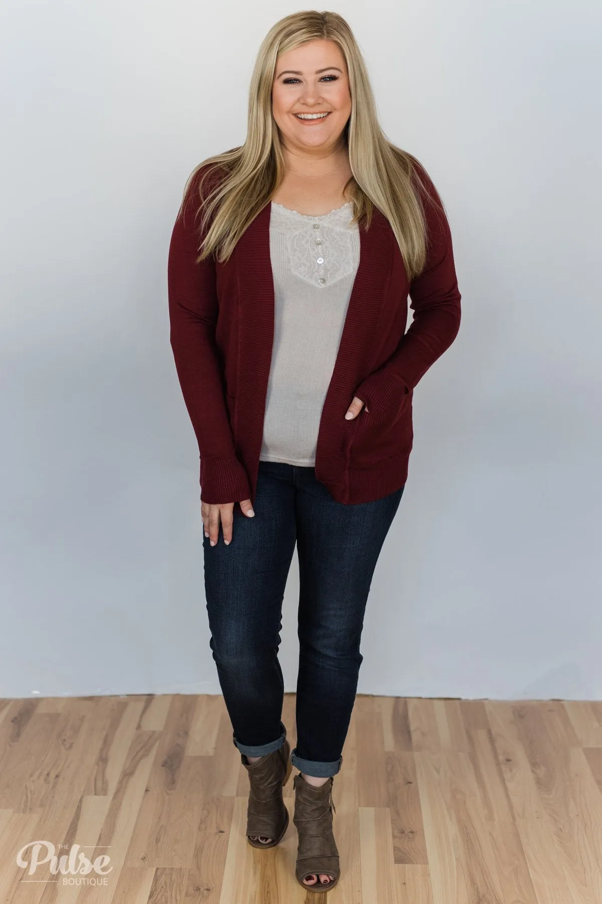 As Easy As Can Be Cardigan- Wine