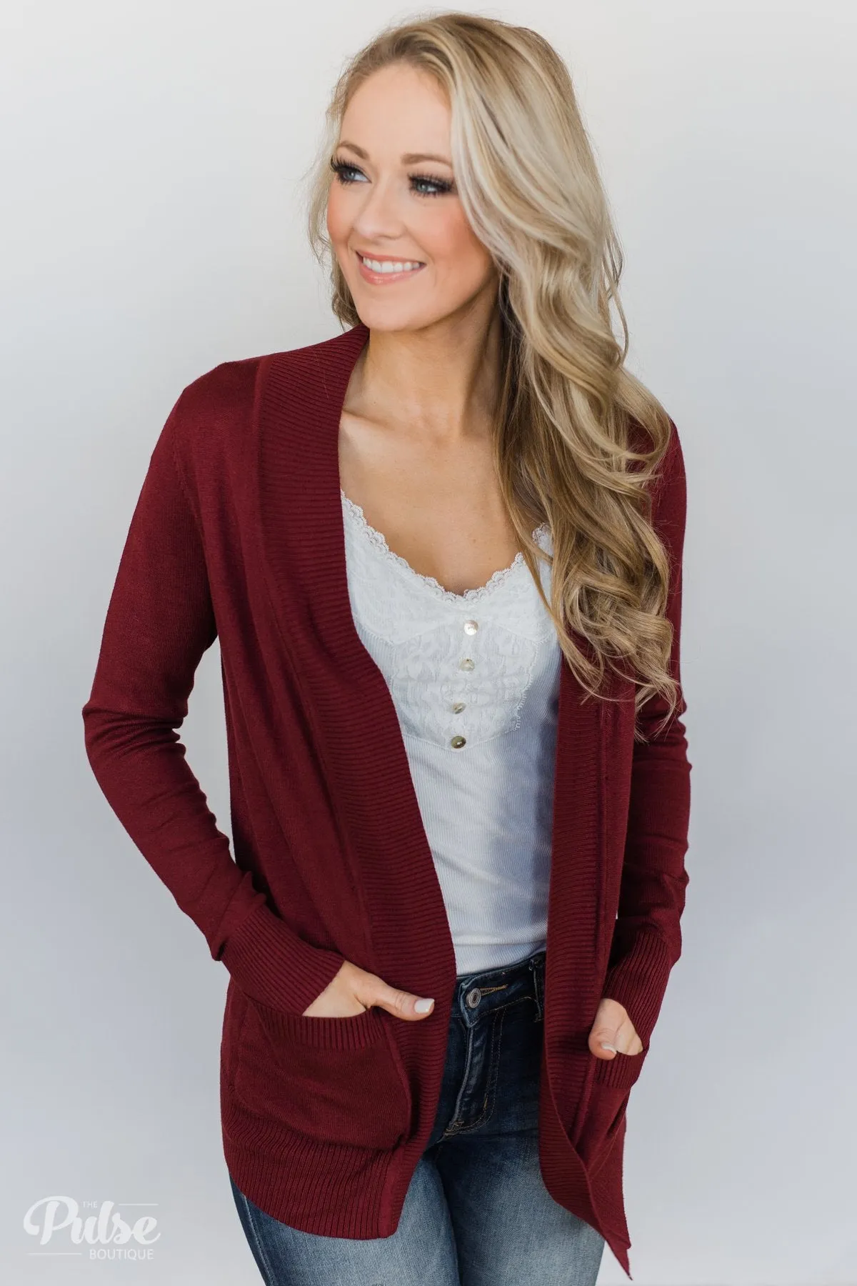 As Easy As Can Be Cardigan- Wine