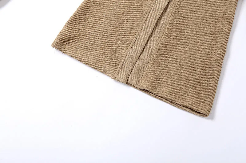 Autumn New Fashion Women's V-Neck Mid-Length Single-Breasted Long-Sleeve Knitted Coat. C-240826-1