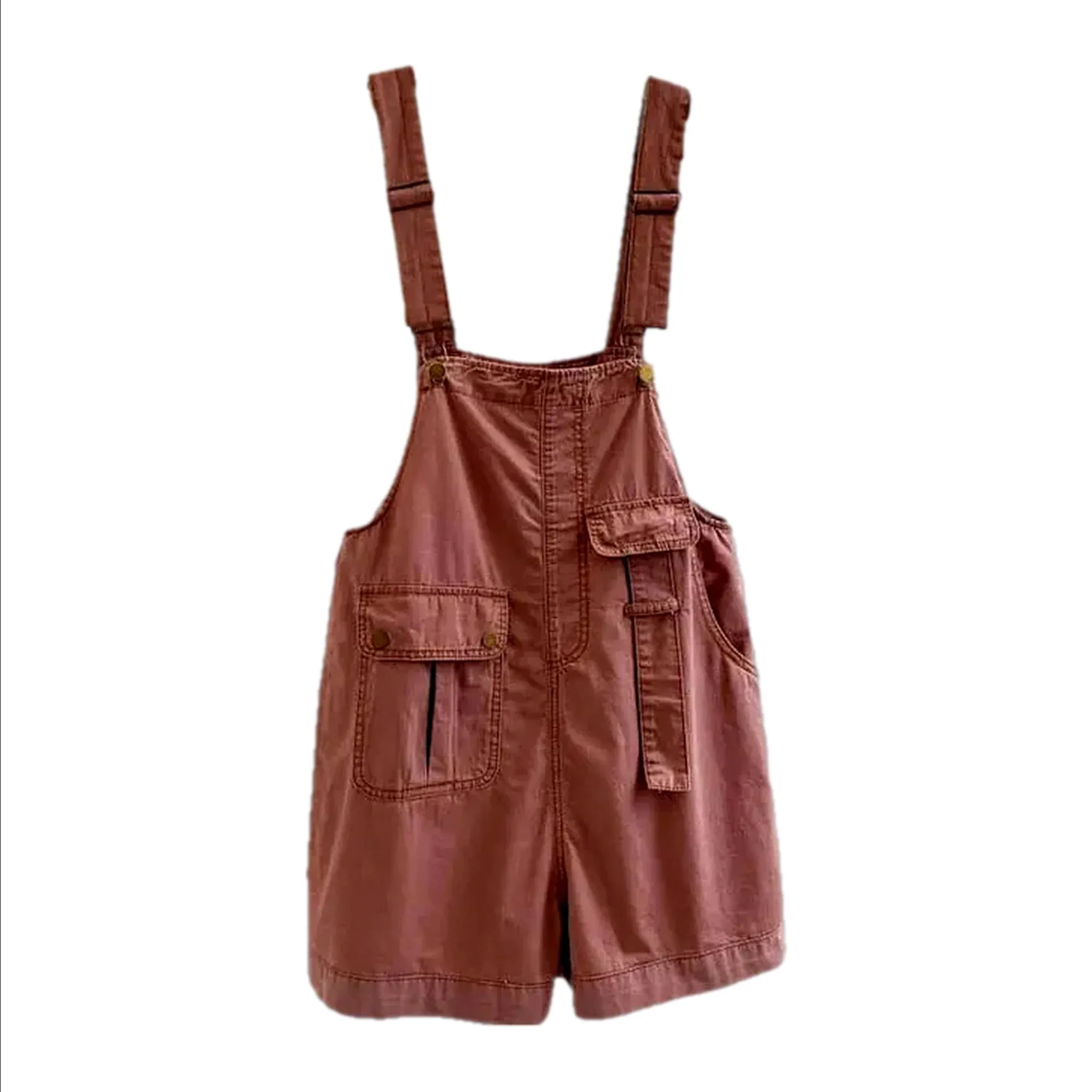 Baggy fit cargo pockets women's denim overall