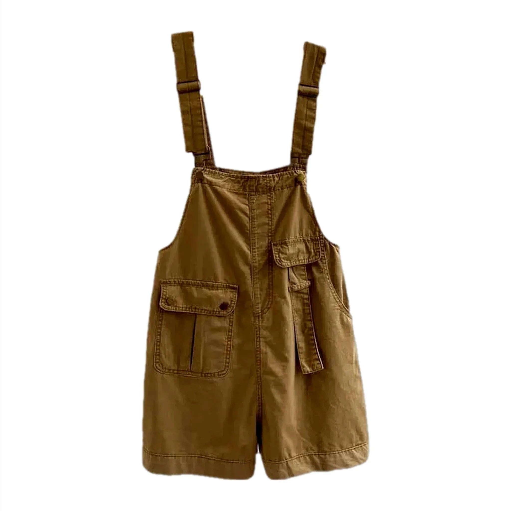 Baggy fit cargo pockets women's denim overall
