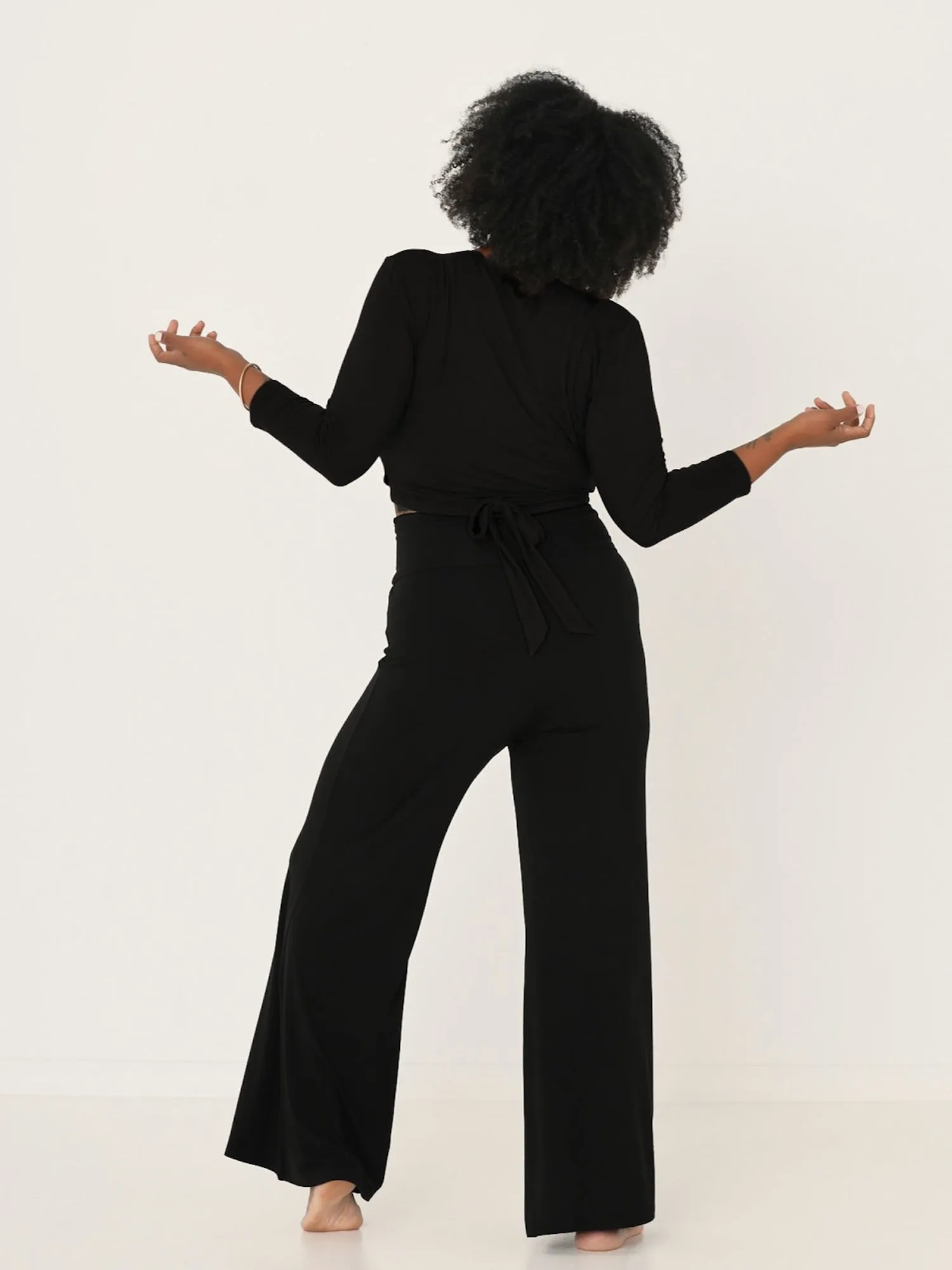 Bamboo Ballet Wrap Cardi - Black