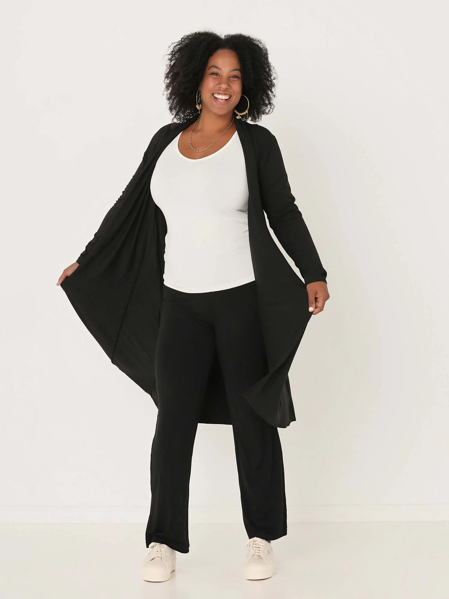 Bamboo Long Cardigan - Black