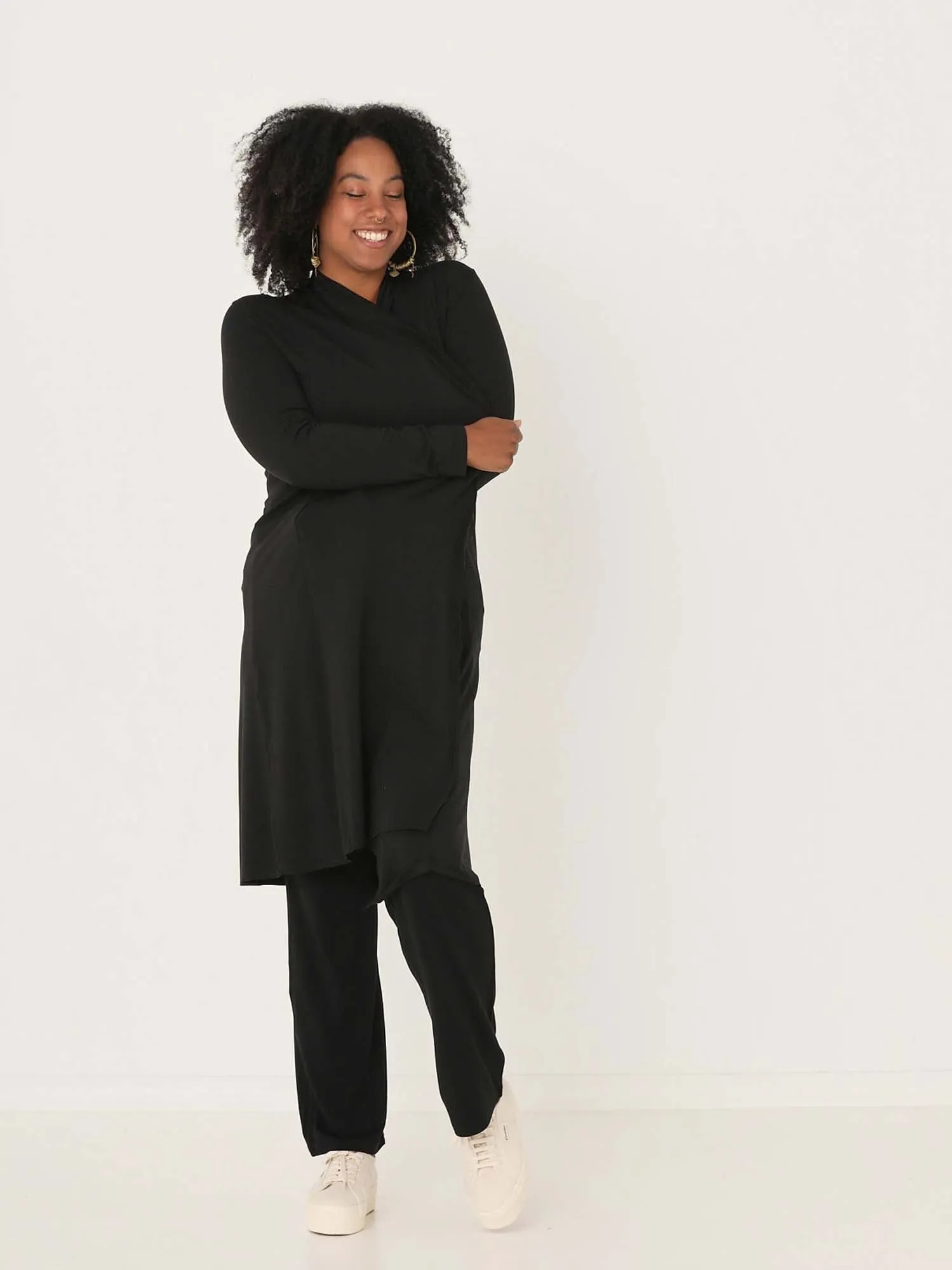 Bamboo Long Cardigan - Black