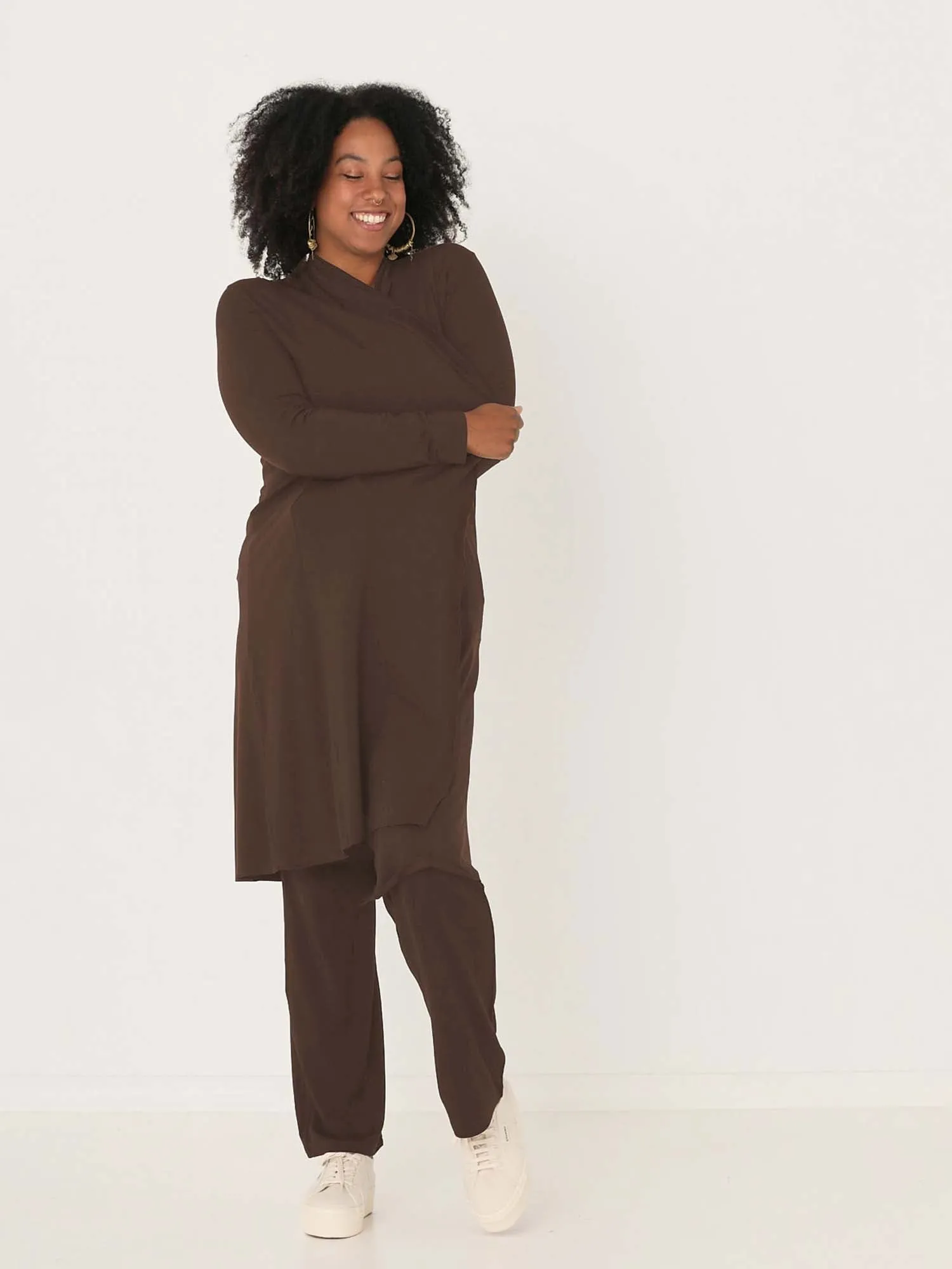 Bamboo Long Cardigan - Cocoa