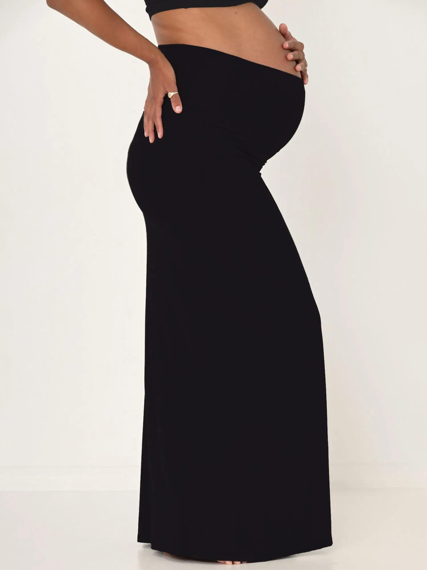 Bamboo Maxi Skirt - Black