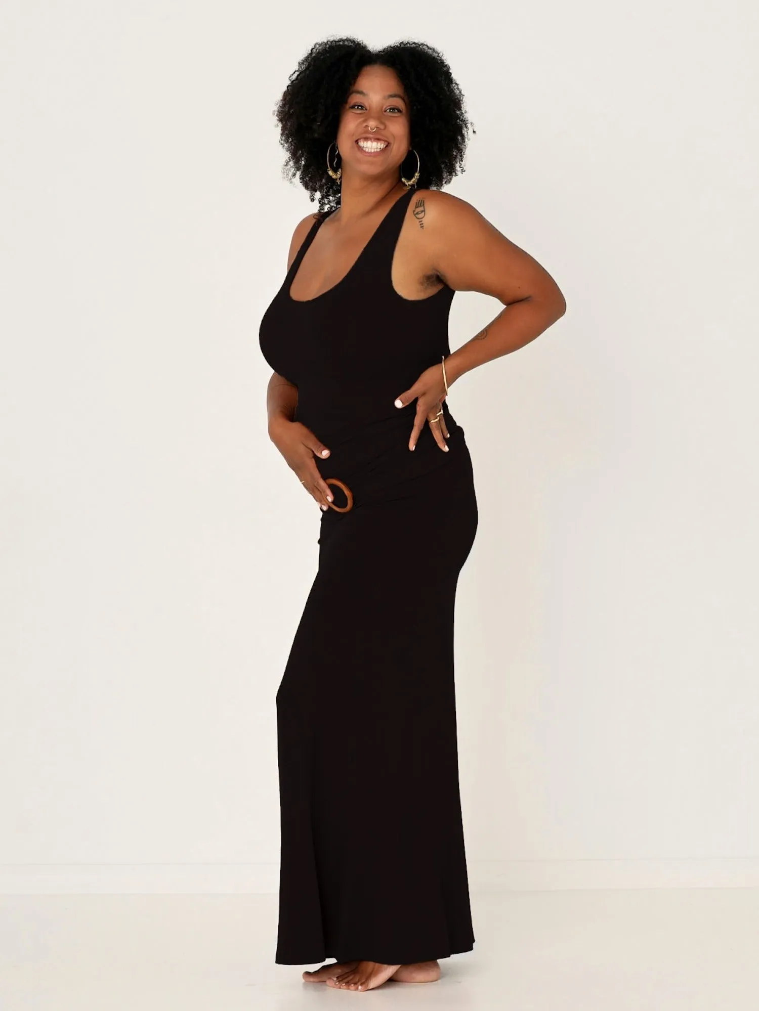 Bamboo Maxi Skirt - Black