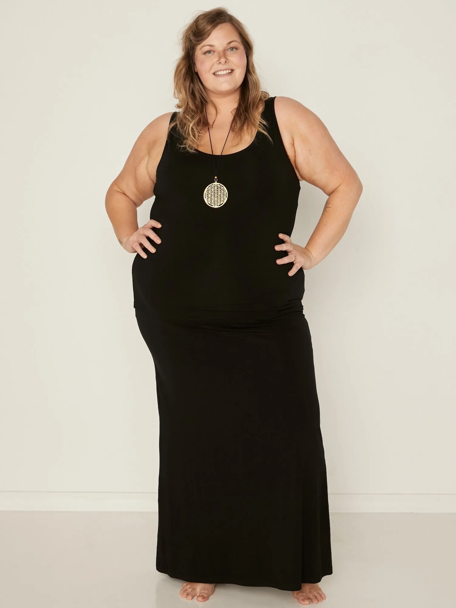 Bamboo Maxi Skirt - Black