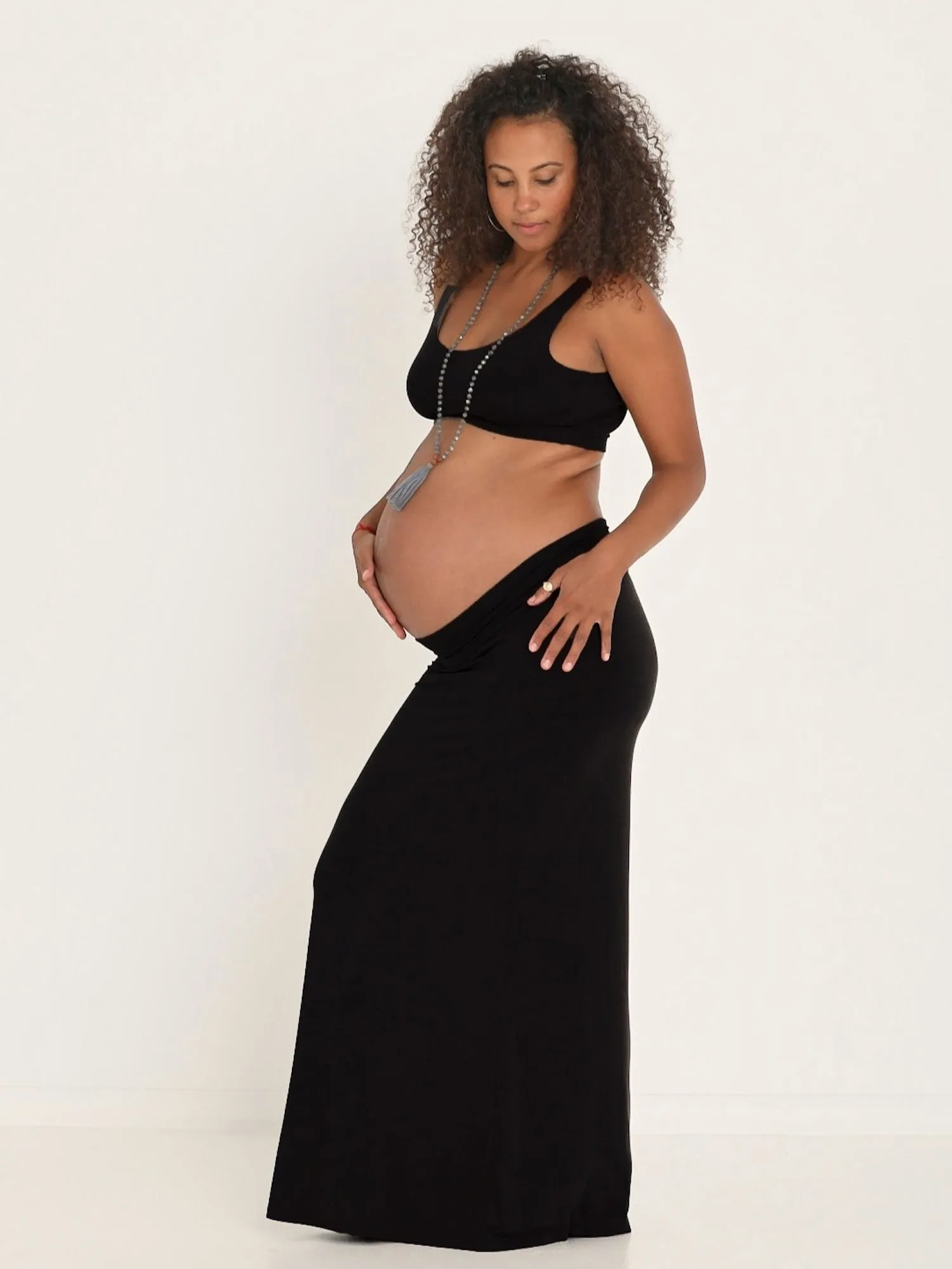 Bamboo Maxi Skirt - Black