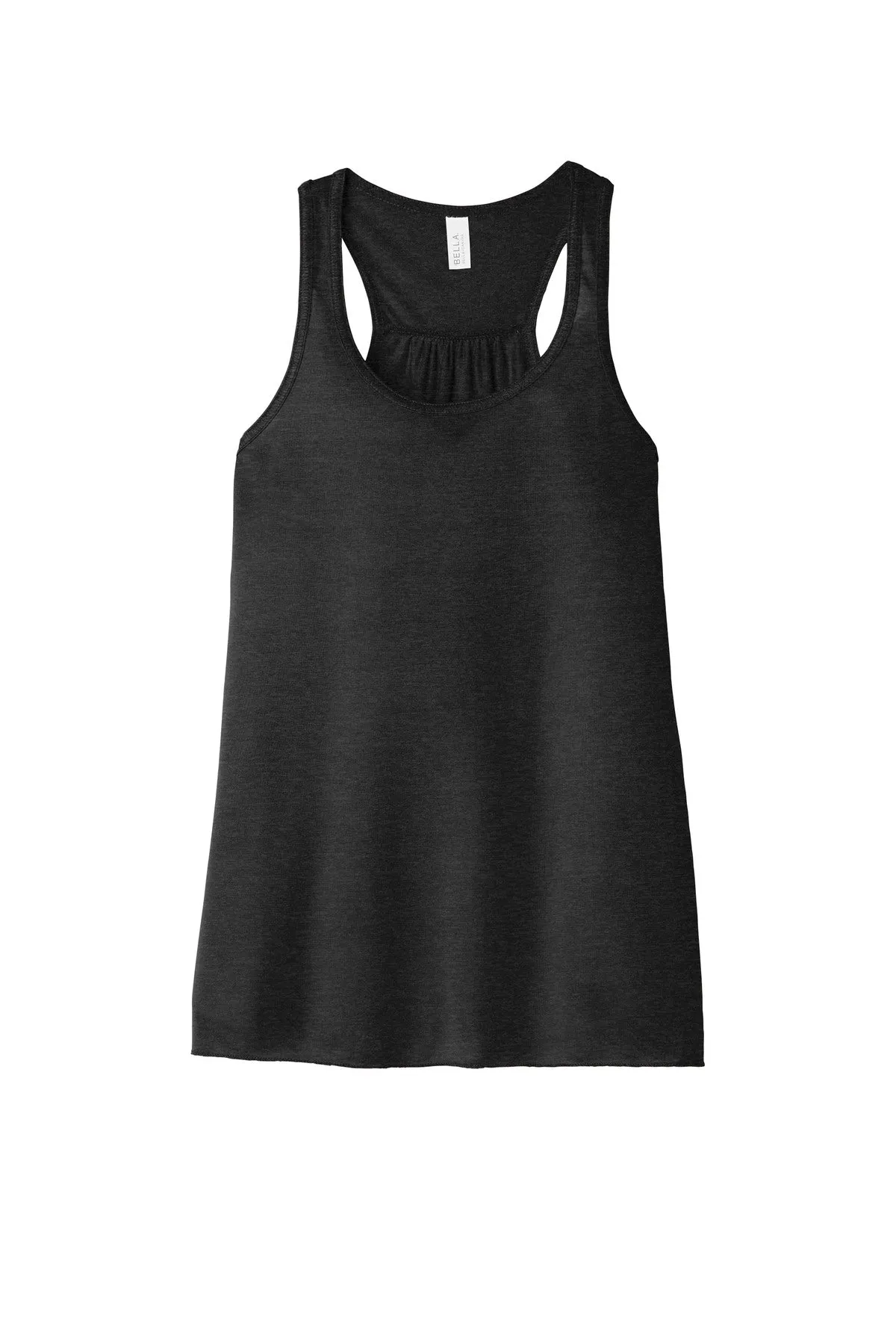 BELLA CANVAS  Women's Flowy Racerback Tank. BC8800 Black Heather
