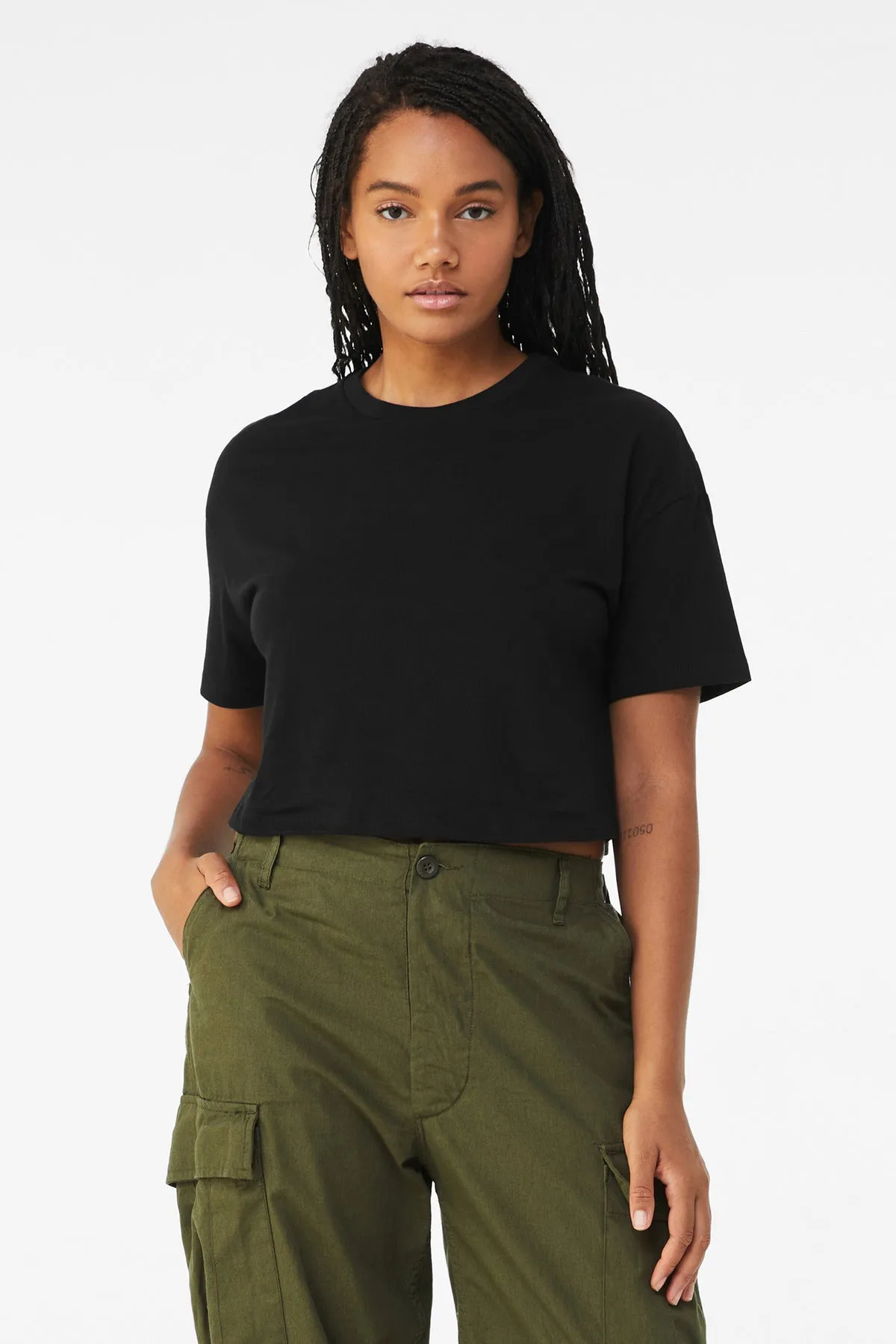 BELLA CANVAS Women's Jersey Crop Tee BC6482 Black