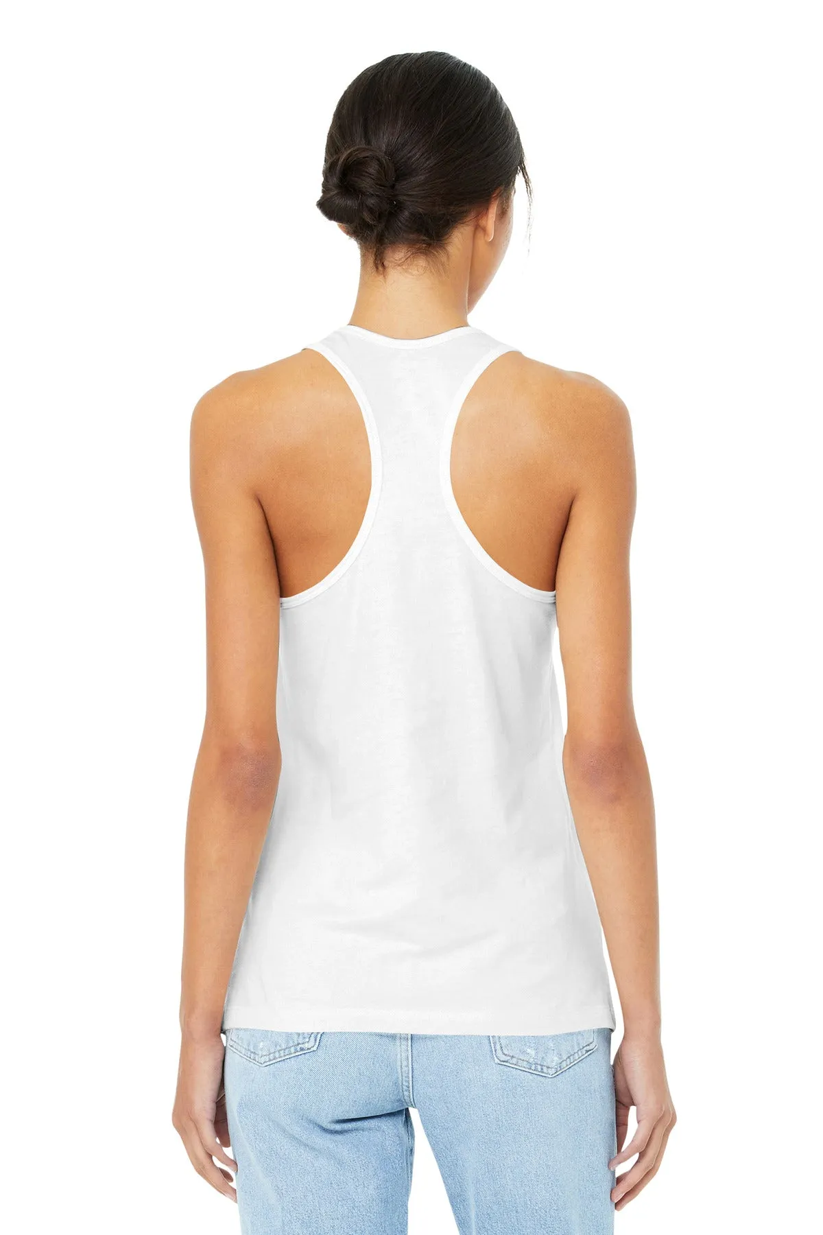 BELLA CANVAS  Women's Jersey Racerback Tank. BC6008 White