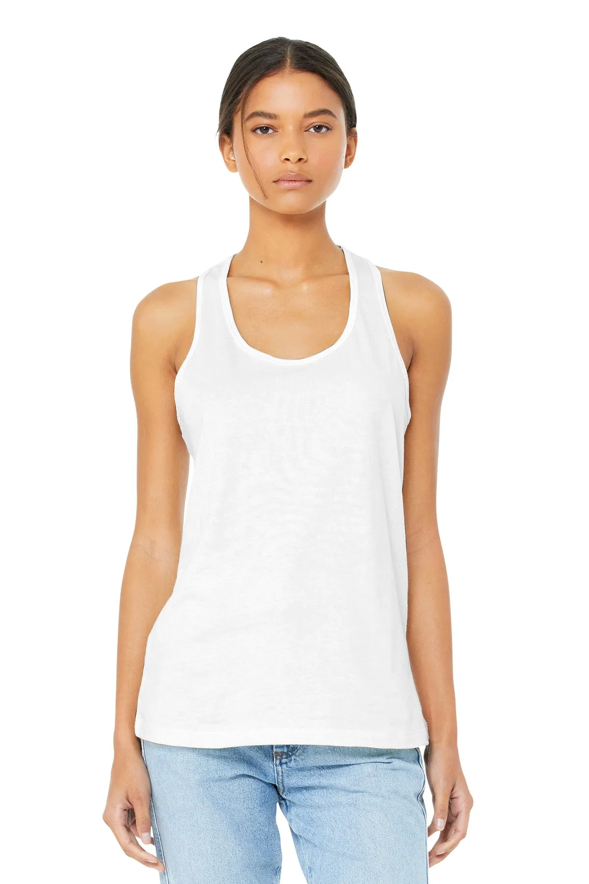 BELLA CANVAS  Women's Jersey Racerback Tank. BC6008 White