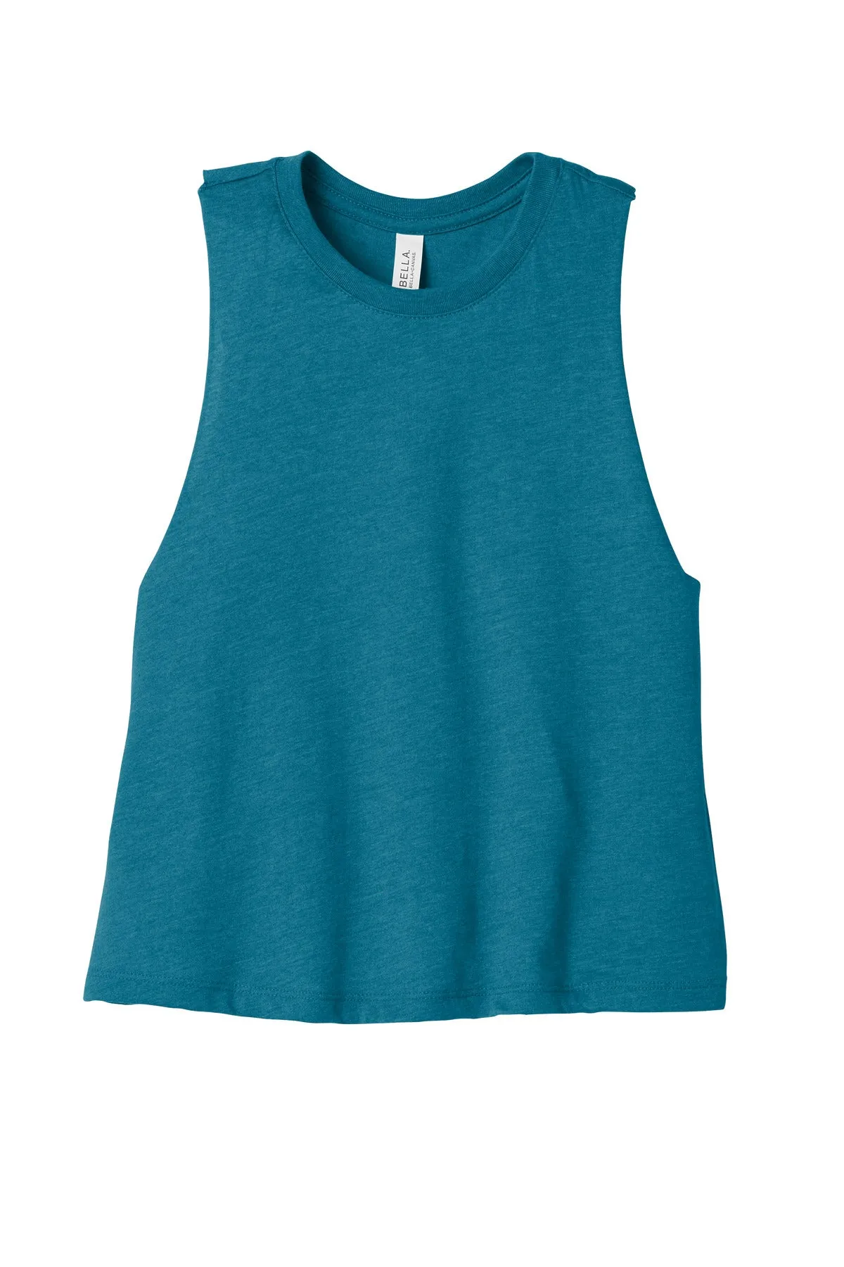 BELLA CANVAS  Women's Racerback Cropped Tank. BC6682 Heather Deep Teal