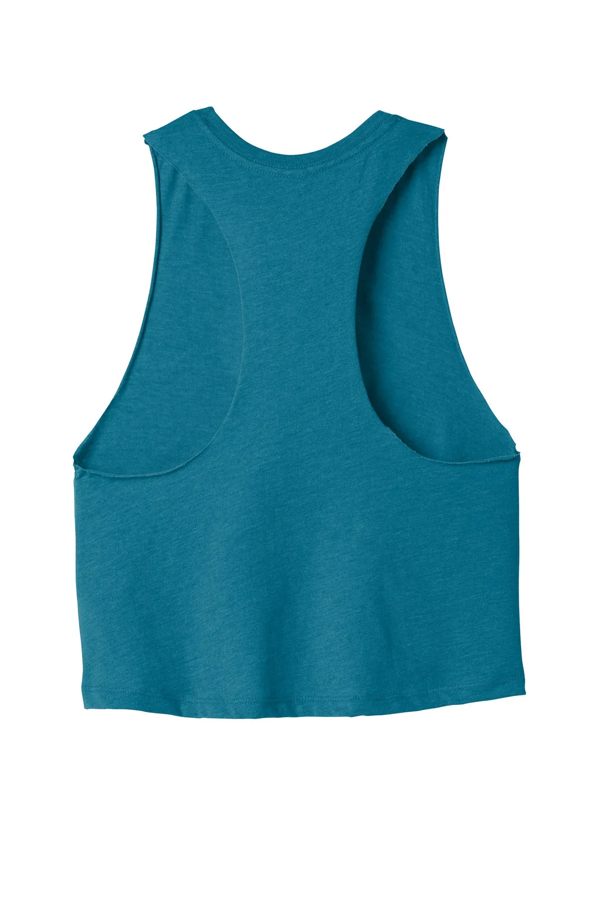 BELLA CANVAS  Women's Racerback Cropped Tank. BC6682 Heather Deep Teal