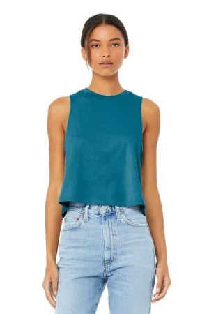 BELLA CANVAS  Women's Racerback Cropped Tank. BC6682 Heather Deep Teal