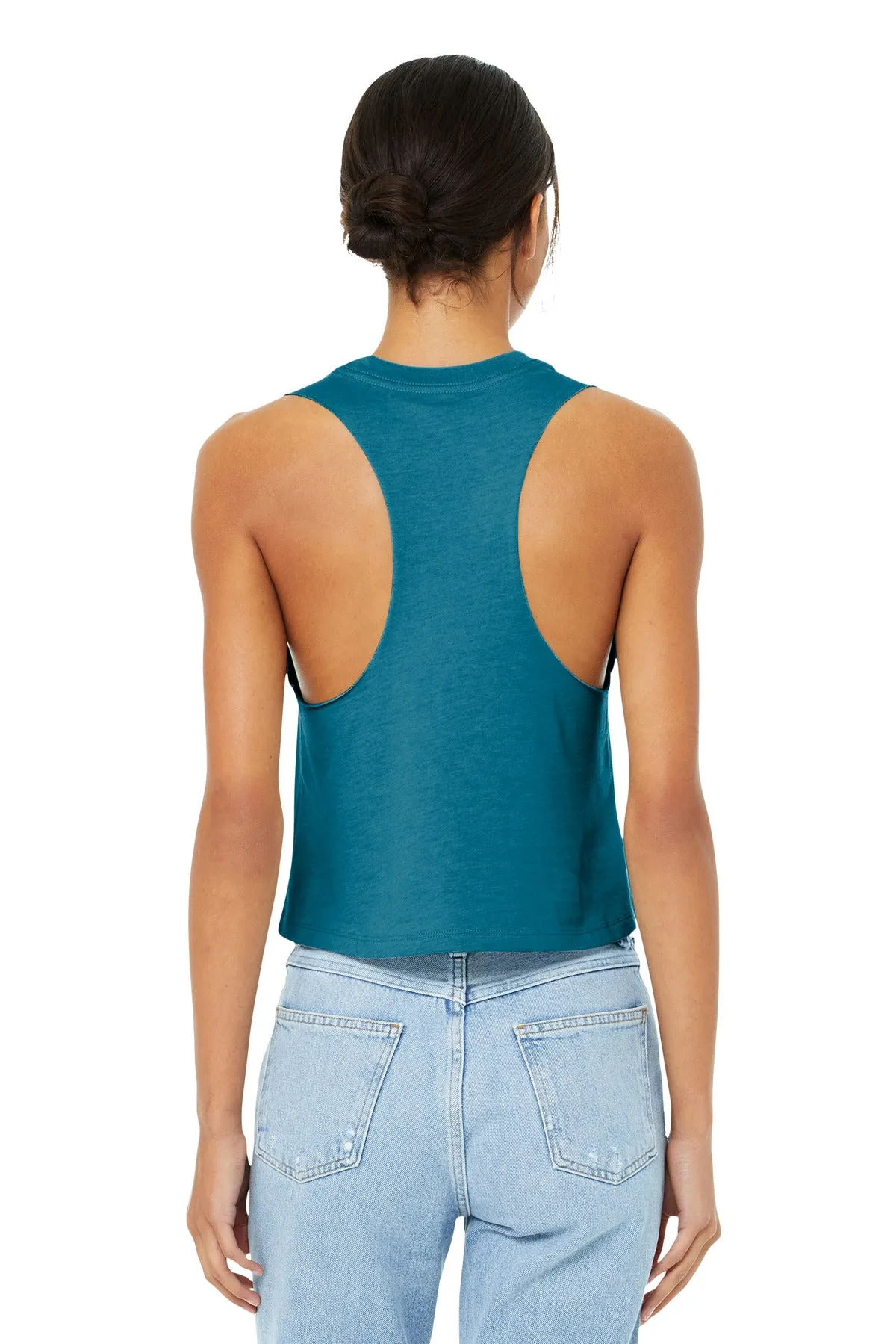 BELLA CANVAS  Women's Racerback Cropped Tank. BC6682 Heather Deep Teal