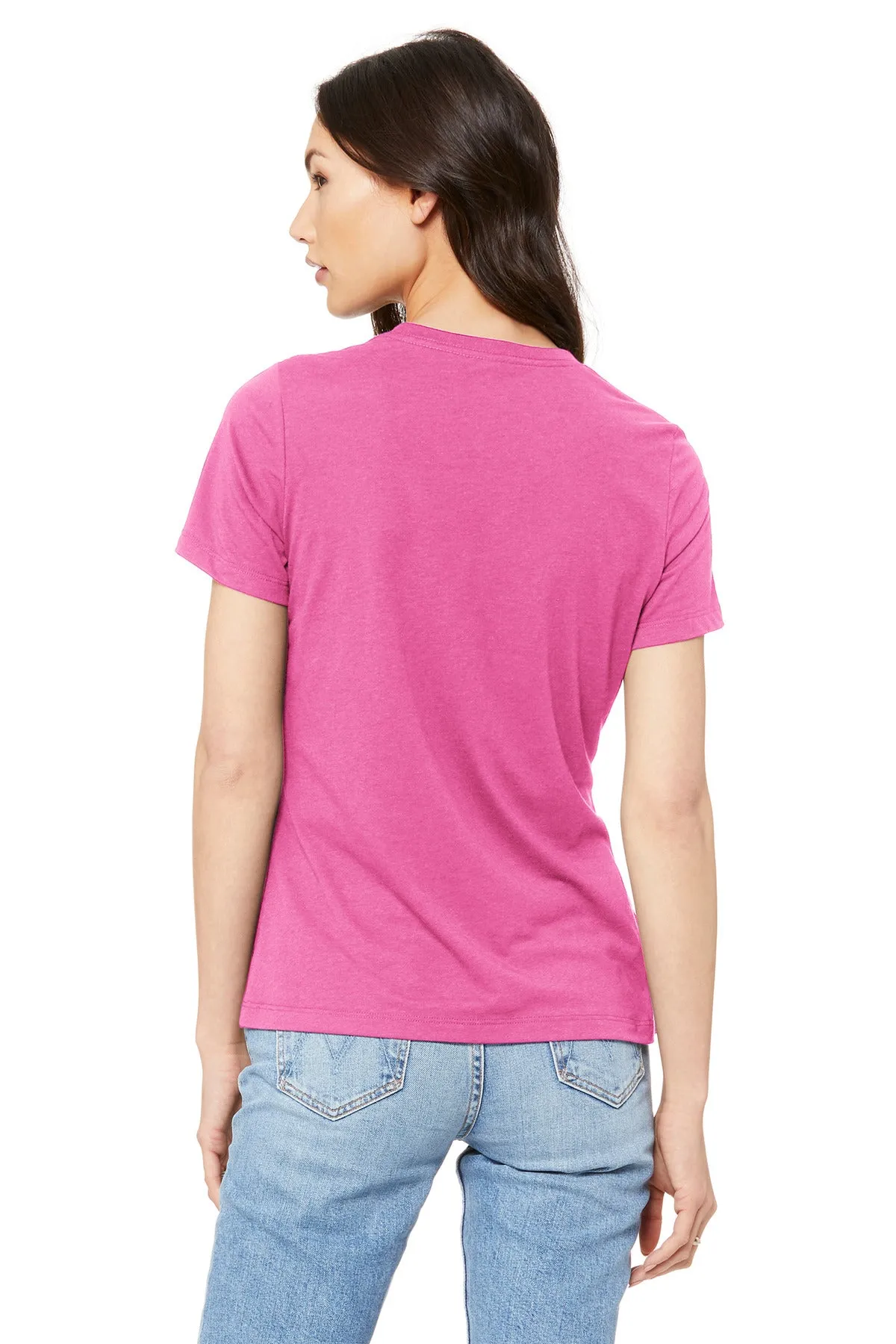 BELLA CANVAS  Women's Relaxed Jersey Short Sleeve Tee. BC6400 Charity Pink