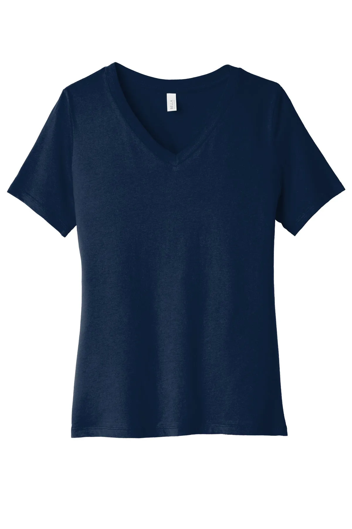 BELLA CANVAS  Women's Relaxed Jersey Short Sleeve V-Neck Tee. BC6405 Navy