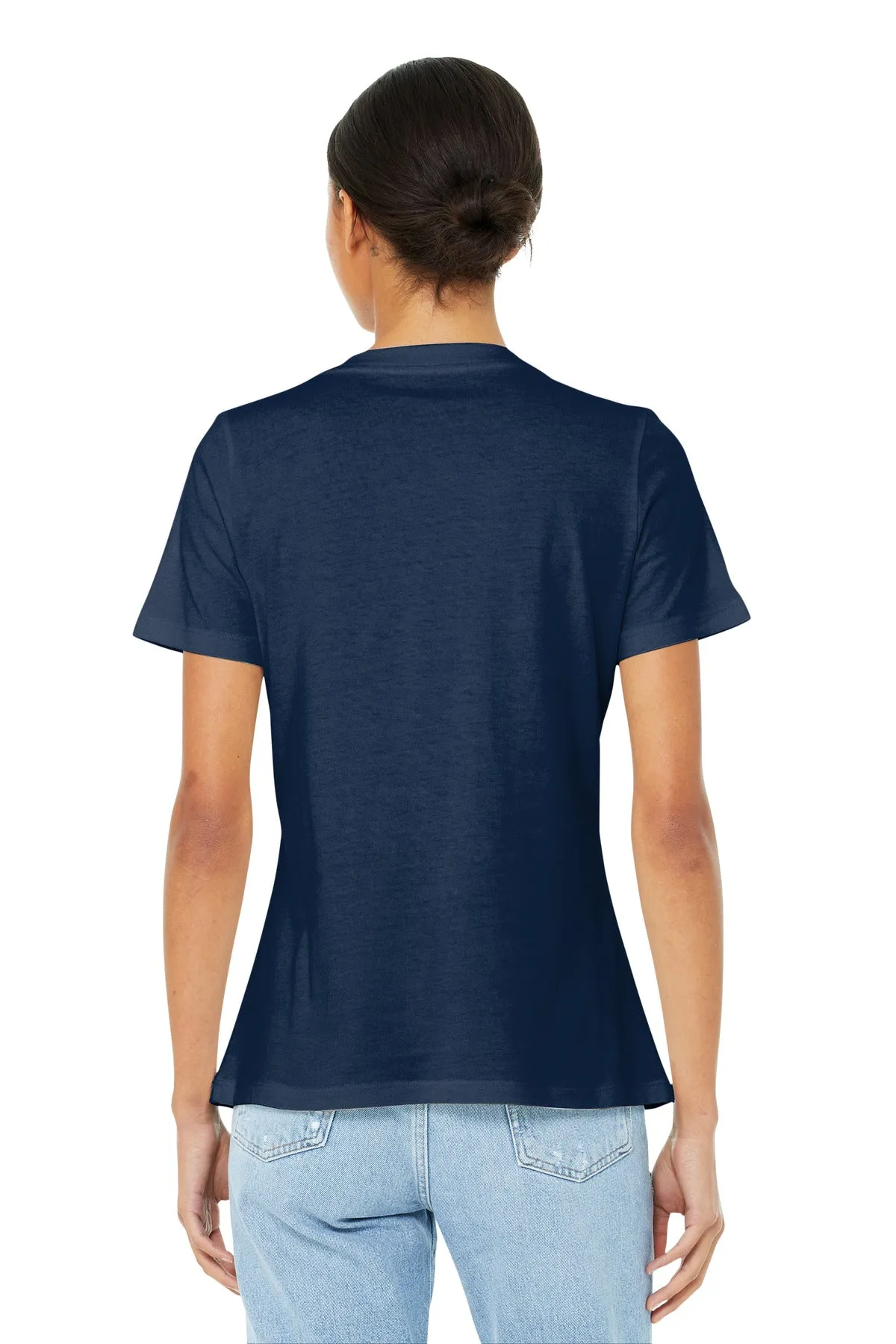 BELLA CANVAS  Women's Relaxed Jersey Short Sleeve V-Neck Tee. BC6405 Navy
