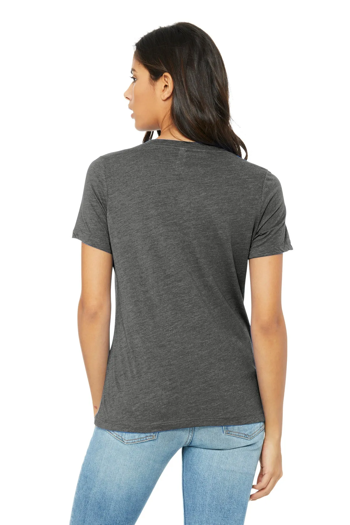 BELLA CANVAS Women's Relaxed Triblend V-Neck Tee BC6415 Grey Triblend