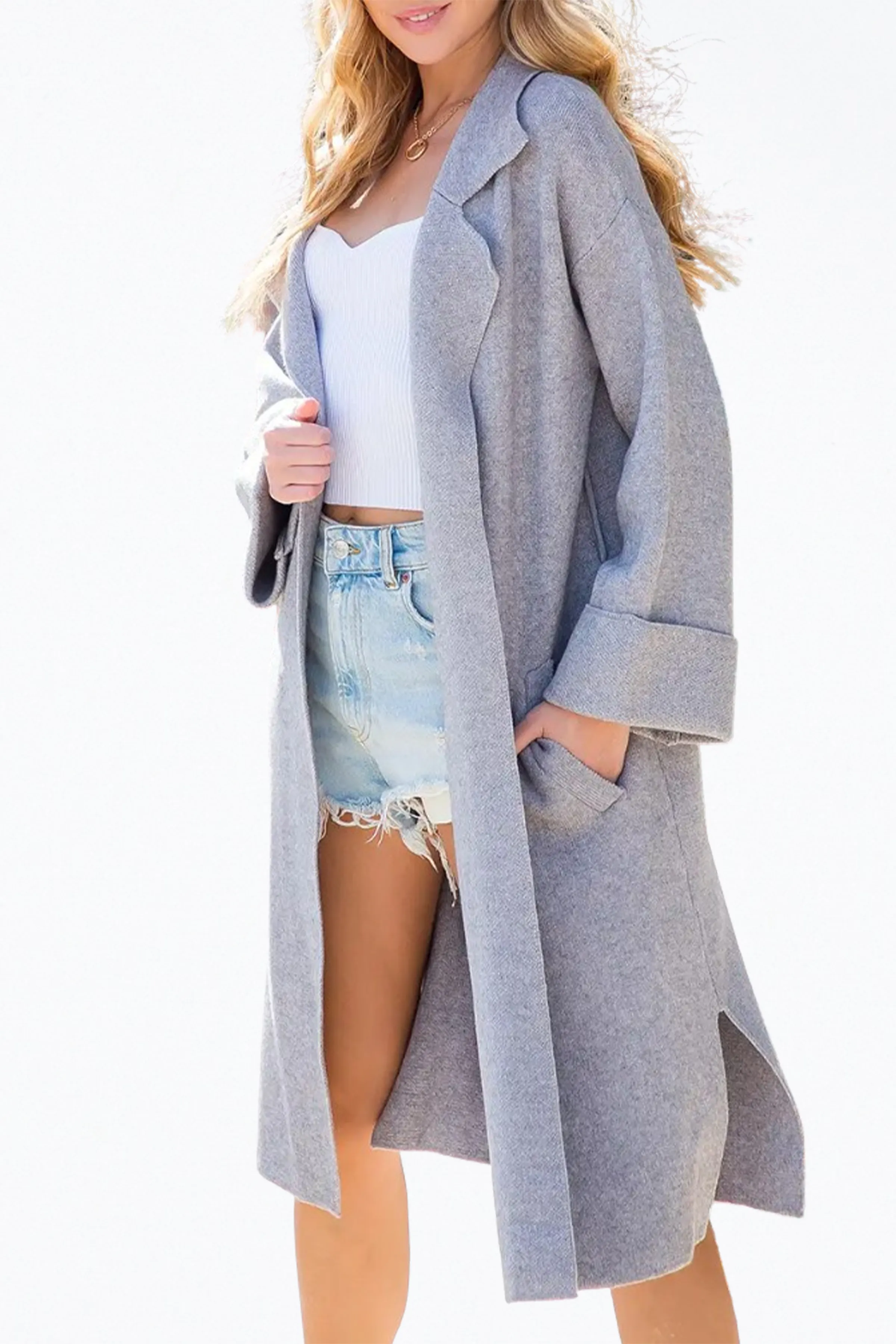 BELTED KNIT CARDIGAN
