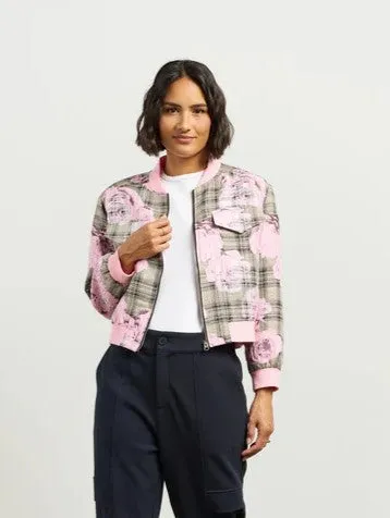 Benny Bomber Jacket - Rose Plaid