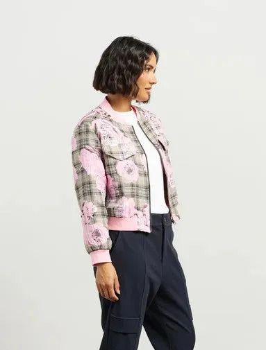 Benny Bomber Jacket - Rose Plaid