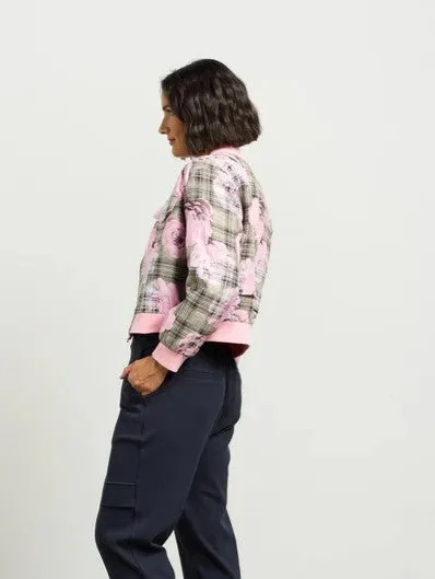 Benny Bomber Jacket - Rose Plaid