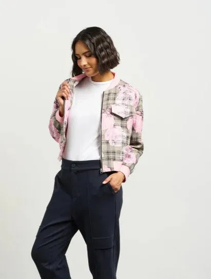 Benny Bomber Jacket - Rose Plaid