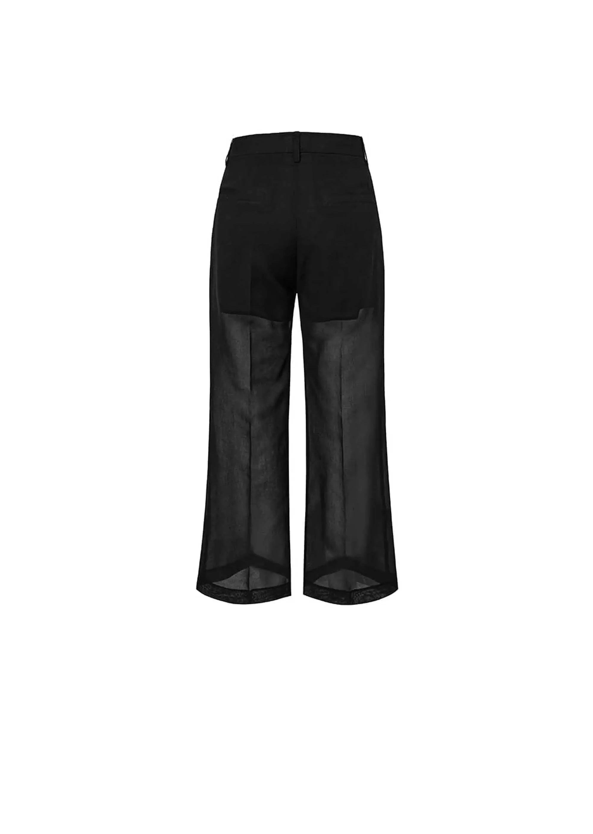 Black Sheer Straight Fit Pants