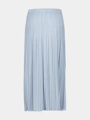 Blue Lurex Waverly Rib Midi Skirt